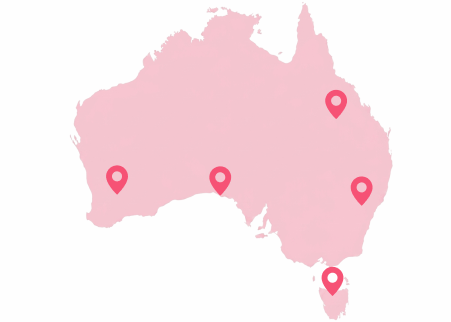 Map of Australia showing available YoWay territories